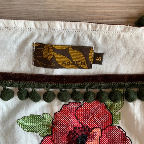 Adzen shirt with embroidery and poms small EUC - Picture 5 of 7